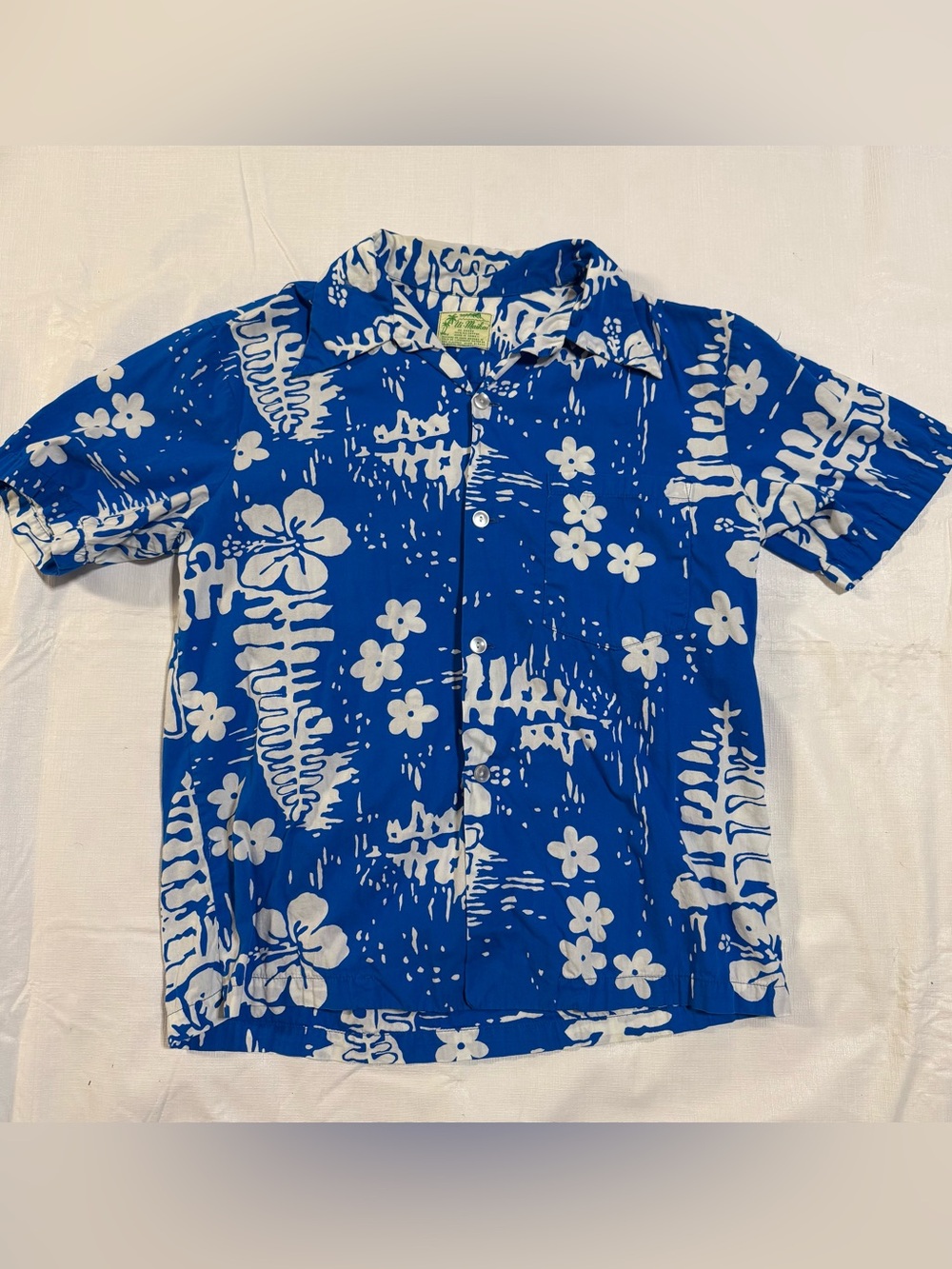 Ui-Maikai Blue & White Hawaiian Aloha Shirt